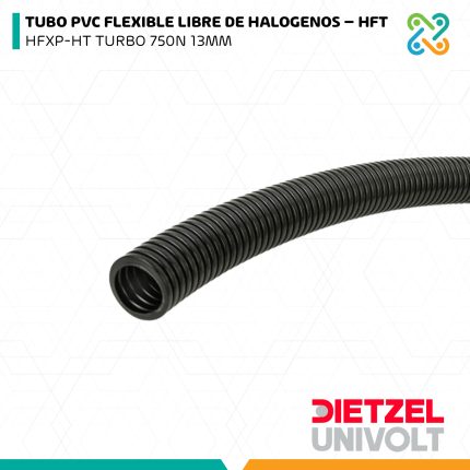 TUBO PVC FLEXIBLE LIBRE DE HALOGENOS – HFT HFXP-HT TURBO 750N 13MM DIETZEL UNIVOLT