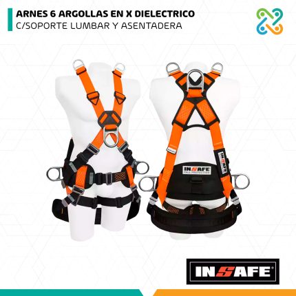 ARNES 6 ARGOLLAS EN X DIELECTRICO C/SOPORTE LUMBAR Y ASENTADERA INSAFE