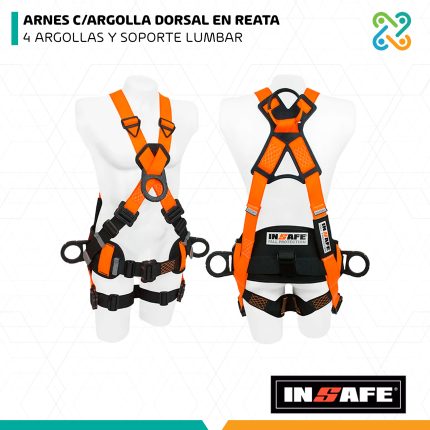 ARNES C/ARGOLLA DORSAL EN REATA 4 ARGOLLAS Y SOPORTE LUMBAR INSAFE