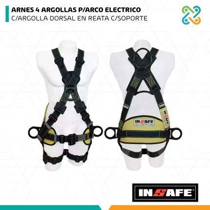 ARNES 4 ARGOLLAS P/ARCO ELECTRICO C/ARGOLLA DORSAL EN REATA C/SOPORTE INSAFE