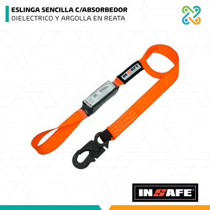 ESLINGA SENCILLA C/ABSORBEDOR DIELECTRICO Y ARGOLLA EN REATA INSAFE