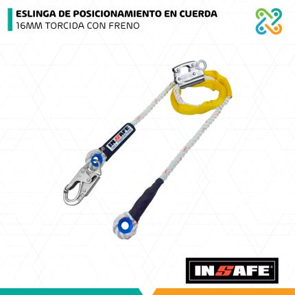 ESLINGA DE POSICIONAMIENTO EN CUERDA 16MM TORCIDA CON FRENO INSAFE