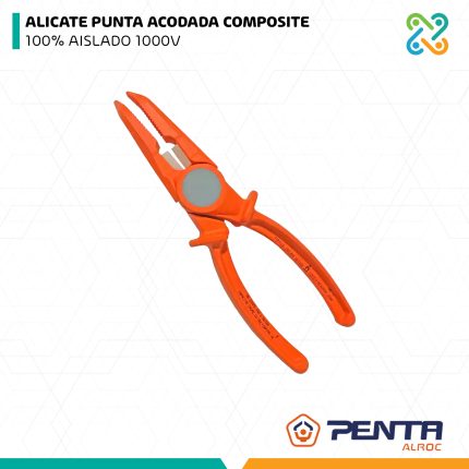 ALICATE PUNTA ACODADA COMPOSITE 100% AISLADO 1000V PENTA ALROC