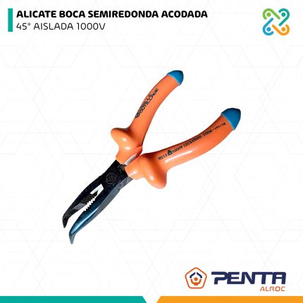 ALICATE BOCA SEMIREDONDA ACODADA 45° AISLADA 1000V PENTA ALROC