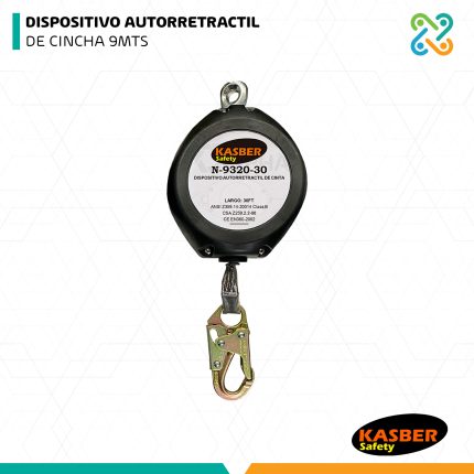 DISPOSITIVO AUTORRETRACTIL DE CINCHA 9MTS KASBER SAFETY