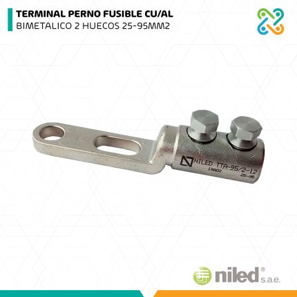 TERMINAL PERNO FUSIBLE CU/AL BIMETALICO 2 HUECOS 25-95MM2 NILED