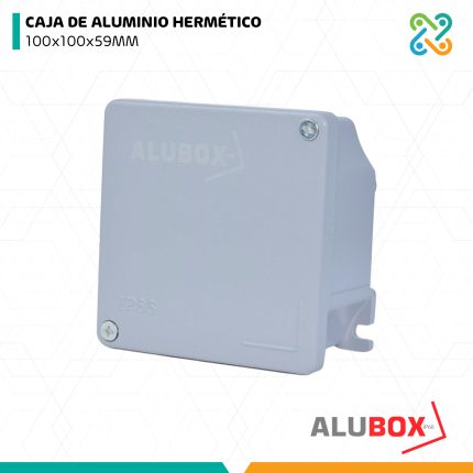 CAJA DE ALUMINIO HERMÉTICO 100x100x59MM ALUBOX