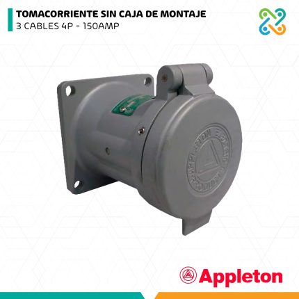 TOMACORRIENTE SIN CAJA DE MONTAJE 3 CABLES 4P - 150AMP APPLETON