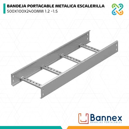 BANDEJA PORTACABLE METALICA ESCALERILLA 500X100X2400MM 1.2 -1.5 BANNEX