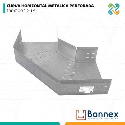 CURVA HORIZONTAL METALICA PERFORADA 100X100 1.2-1.5 BANNEX
