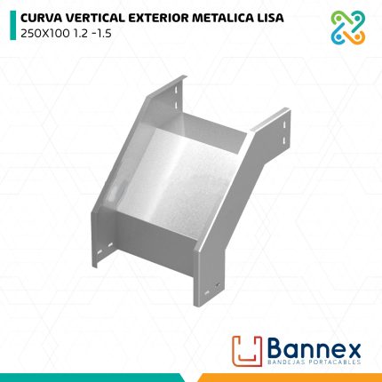 CURVA VERTICAL EXTERIOR METALICA LISA 250X100 1.2 -1.5 BANNEX