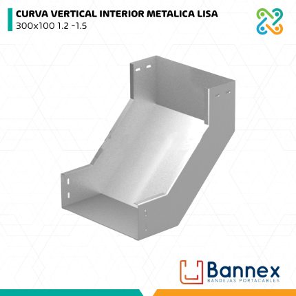 CURVA VERTICAL INTERIOR METALICA LISA 300x100 1.2 -1.5 BANNEX