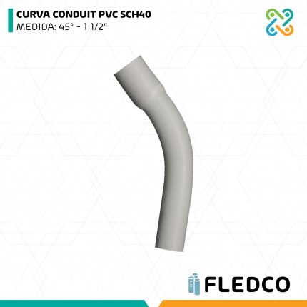 CURVA CONDUIT PVC SCH40 MEDIDA: 45° - 1 1/2” FLEDCO