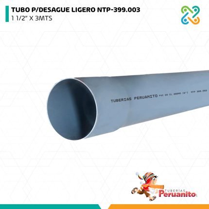 TUBO P/DESAGUE LIGERO NTP-399.003 1 1/2" X 3MTS PERUANITO
